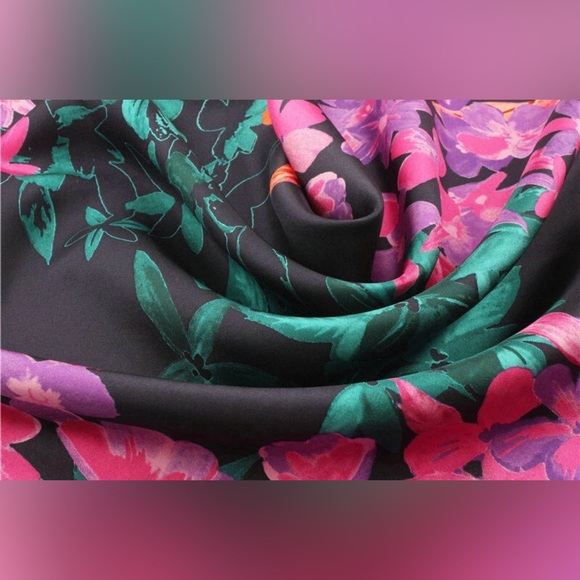 PURE SILK 35” Square Scarf Head Hair Neck Wrap violet , Pink. Shawl - Picture 9 of 9